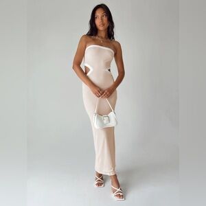 NWT Princess Polly Greta Maxi Dress Beige